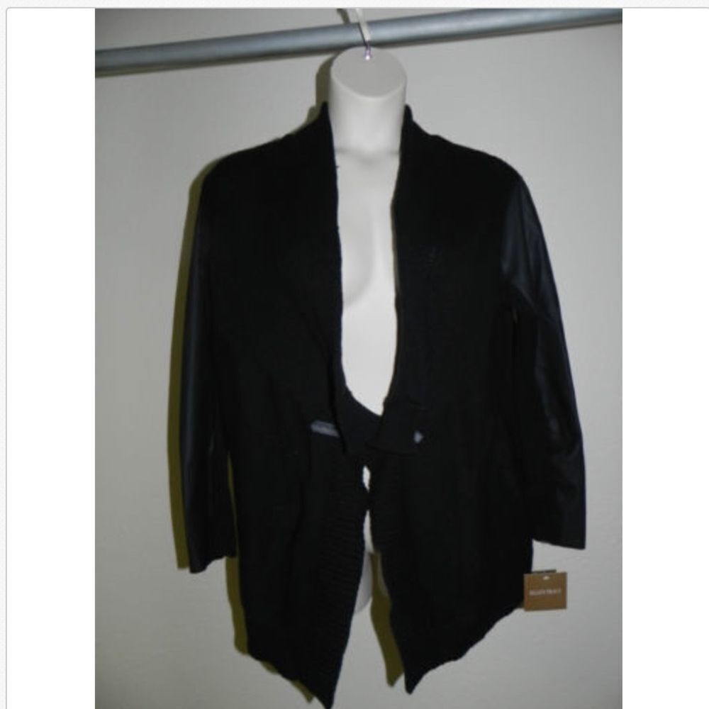 Ellen Tracy Sweater XL Black Mosaik Womens NWT
